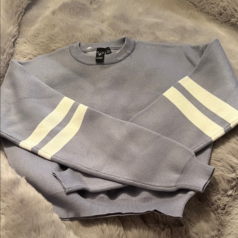 Windsor Lavender Sweatshirt with Cream Stripes